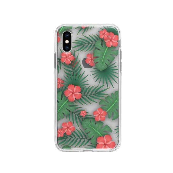 Coque Pour iPhone XS Flore Exotique - Coque Wiqeo 10€-15€, Estelle Adam, Feuilles, Fleur, iPhone XS, Motif Wiqeo, Déstockeur de Coques Pour iPhone