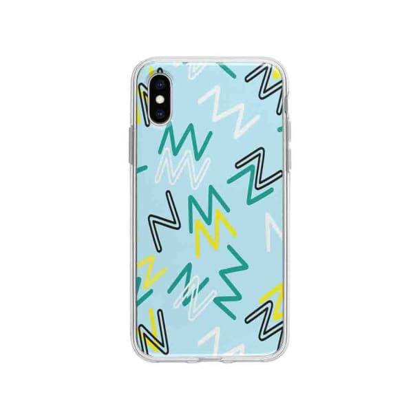 Coque Pour iPhone XS Gribouillis Géométrique - Coque Wiqeo 10€-15€, Estelle Adam, iPhone XS, Motif Wiqeo, Déstockeur de Coques Pour iPhone