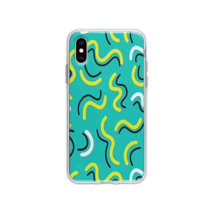 Coque Pour iPhone XS Griffonnages Turquois - Coque Wiqeo 10€-15€, Estelle Adam, iPhone XS, Motif Wiqeo, Déstockeur de Coques Pour iPhone