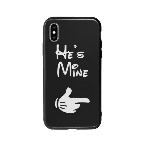 Coque Pour iPhone XS "He's Mine" - Coque Wiqeo 10€-15€, Couple, iPhone XS, Mireille Lachapelle Wiqeo, Déstockeur de Coques Pour iPhone