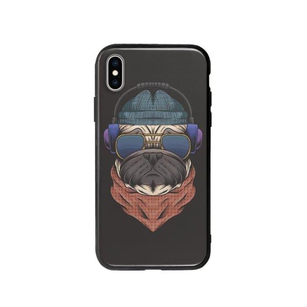 Coque Pour iPhone XS Max Chien Écouteurs - Coque Wiqeo 10€-15€, Animaux, Estelle Adam, Illustration, iPhone XS Max Wiqeo, Déstockeur de Coques Pour iPhone