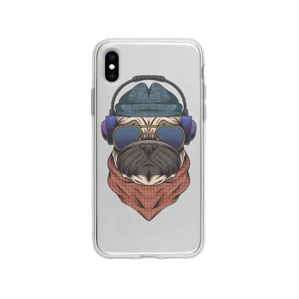 Coque Pour iPhone XS Max Chien Écouteurs - Coque Wiqeo 10€-15€, Animaux, Estelle Adam, Illustration, iPhone XS Max Wiqeo, Déstockeur de Coques Pour iPhone