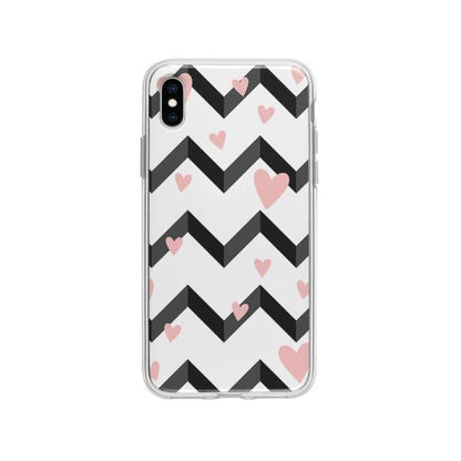 Coque Pour iPhone XS Max Cœurs Motif Noir et Blanc - Coque Wiqeo 10€-15€, Cœurs, Estelle Adam, iPhone XS Max, Motif Wiqeo, Déstockeur de Coques Pour iPhone