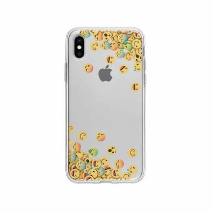 Coque Pour iPhone XS Max Emojis Tombants - Coque Wiqeo 10€-15€, Estelle Adam, iPhone XS Max, Motif Wiqeo, Déstockeur de Coques Pour iPhone