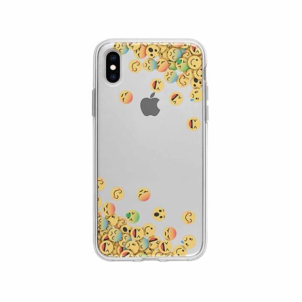 Coque Pour iPhone XS Max Emojis Tombants - Coque Wiqeo 10€-15€, Estelle Adam, iPhone XS Max, Motif Wiqeo, Déstockeur de Coques Pour iPhone