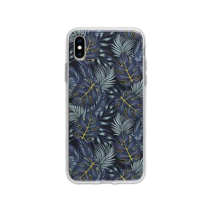 Coque Pour iPhone XS Max Feuilles Bleuâtres - Coque Wiqeo 10€-15€, Estelle Adam, Feuilles, iPhone XS Max, Motif Wiqeo, Déstockeur de Coques Pour iPhone