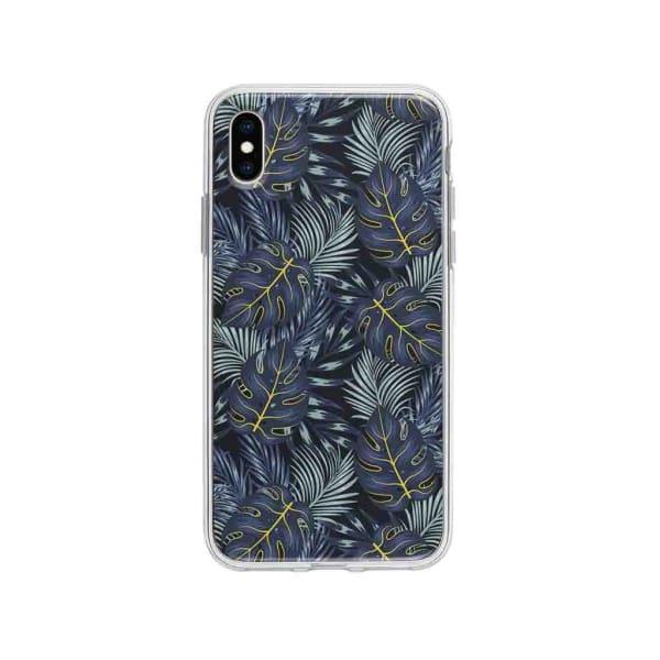 Coque Pour iPhone XS Max Feuilles Bleuâtres - Coque Wiqeo 10€-15€, Estelle Adam, Feuilles, iPhone XS Max, Motif Wiqeo, Déstockeur de Coques Pour iPhone