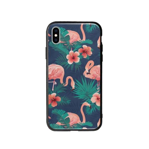 Coque Pour iPhone XS Max Flamant Rose Palmier - Coque Wiqeo 10€-15€, Estelle Adam, Feuilles, iPhone XS Max, Motif Wiqeo, Déstockeur de Coques Pour iPhone