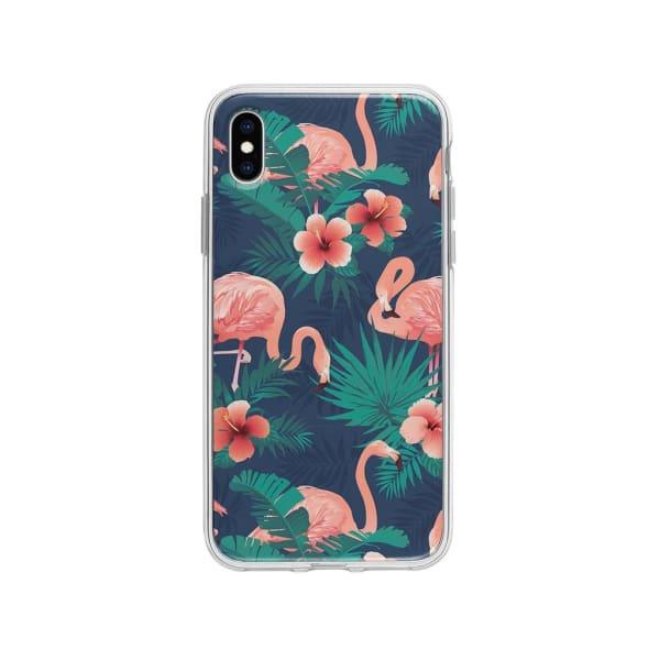 Coque Pour iPhone XS Max Flamant Rose Palmier - Coque Wiqeo 10€-15€, Estelle Adam, Feuilles, iPhone XS Max, Motif Wiqeo, Déstockeur de Coques Pour iPhone