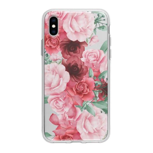 Coque Pour iPhone XS Max Roses Fleuries - Transparent