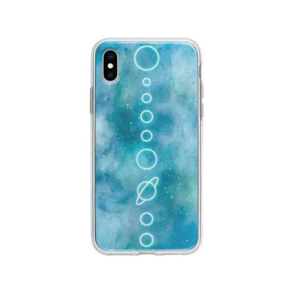 Coque Pour iPhone XS Max Système Solaire Néon - Coque Wiqeo 10€-15€, Estelle Adam, Illustration, iPhone XS Max, Motif Wiqeo, Déstockeur de Coques Pour iPhone