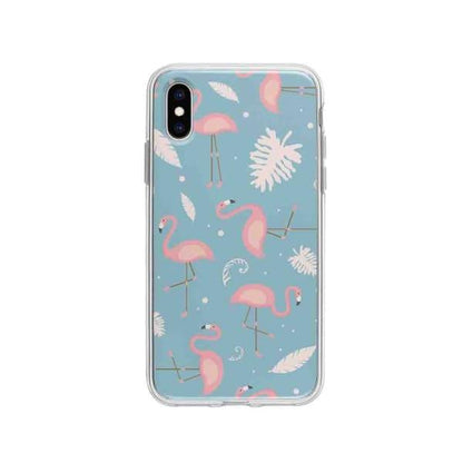 Coque Pour iPhone XS Motif Flamant Rose - Coque Wiqeo 10€-15€, Estelle Adam, Feuilles, iPhone XS, Motif Wiqeo, Déstockeur de Coques Pour iPhone