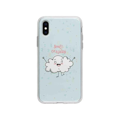 Coque Pour iPhone XS Nuage Souriant - Coque Wiqeo 10€-15€, Géraud Fournier, Illustration, iPhone XS, Mignon Wiqeo, Déstockeur de Coques Pour iPhone