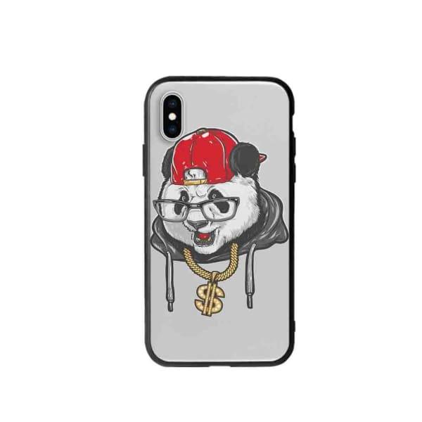 Coque Pour iPhone XS Panda Hiphop - Coque Wiqeo 10€-15€, Animaux, Estelle Adam, Illustration, iPhone XS Wiqeo, Déstockeur de Coques Pour iPhone