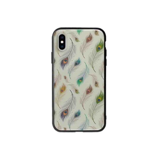 Coque Pour iPhone XS Plumes de Paon - Coque Wiqeo 10€-15€, Estelle Adam, Illustration, iPhone XS, Motif Wiqeo, Déstockeur de Coques Pour iPhone