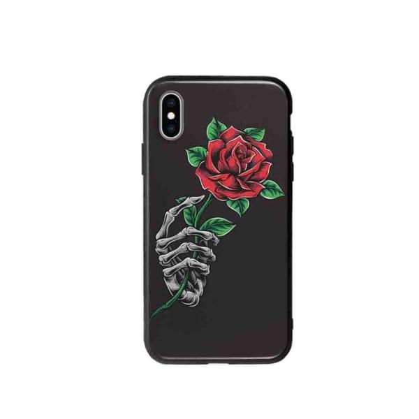 Coque Pour iPhone XS Rose Squelette - Coque Wiqeo 10€-15€, Albert Dupont, Fleur, iPhone XS, Squelette Wiqeo, Déstockeur de Coques Pour iPhone