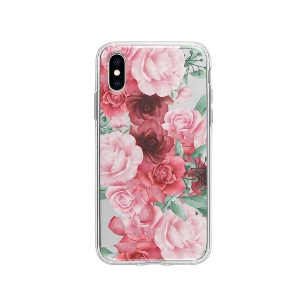 Coque Pour iPhone XS Roses Fleuries - Transparent