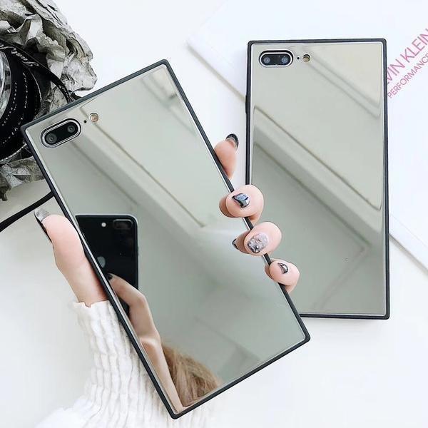 Coque rectangulaire de luxe avec placage miroir pour iPhone 11 Pro Max - Coque Wiqeo Apple, Coque, Elle, Fine, iPhone 11 Pro Max, Slim, Tendance, Ultra Slim Wiqeo, Déstockeur de Coques Pour iPhone