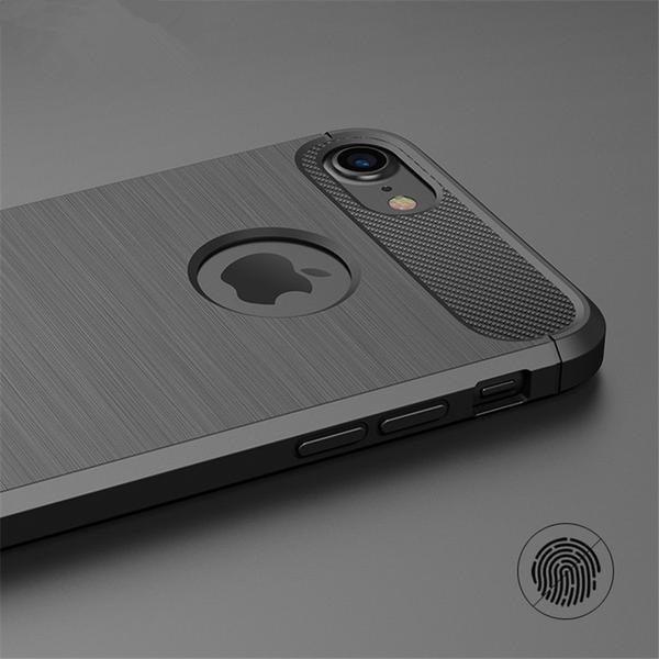 Coque reproduction carbone brossé anti traces d'empreintes pour iPhone 11 Pro Max - 