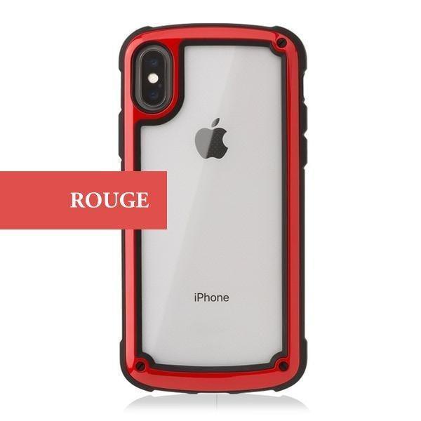 Coque résistante en silicone avec bordures de type airbag pour iPhone SE 2020 - Rouge