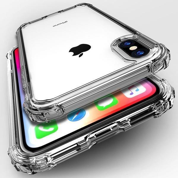 Coque résistante transparente à bordures renforcées en silicone pour iPhone 11 Pro Max - 