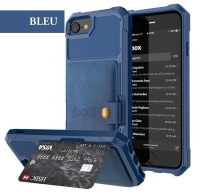 Coque ultra résistante avec portefeuille en cuir pour iPhone 11 - Coque Wiqeo Apple, Coque, Elle, Fine, iPhone 11, Lui, Slim, Tendance Wiqeo, Déstockeur de Coques Pour iPhone