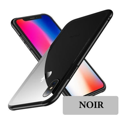 Coque ultra résistante en verre trempé et bordures en silicone pour iPhone 11 Pro Max - Coque Wiqeo Apple, Coque, Elle, Fine, iPhone 11 Pro Max, Lui, Slim, Tendance, Ultra Slim Wiqeo, Déstockeur de Coques Pour iPhone