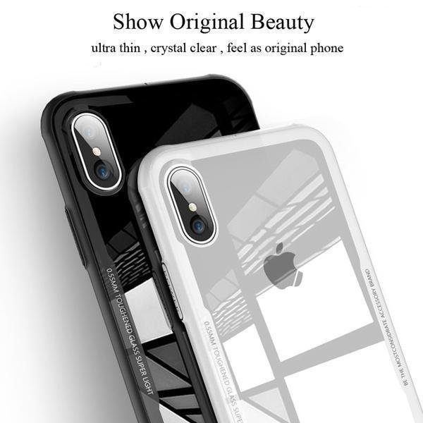 Coque ultra résistante en verre trempé et bordures en silicone pour iPhone 12 Pro - 