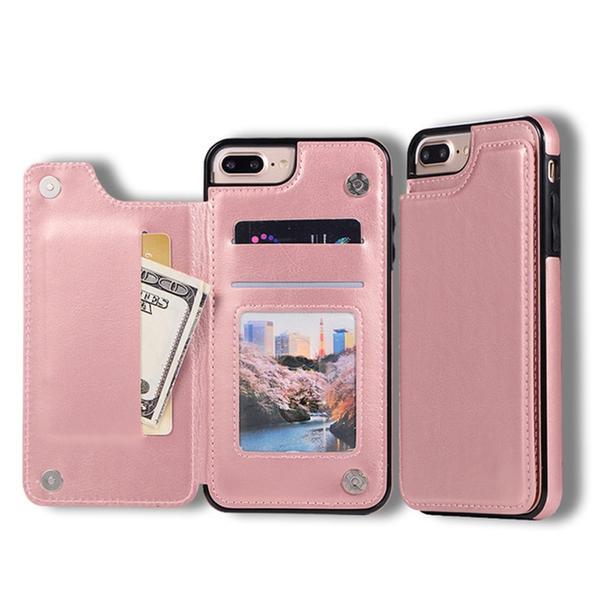 Coque à porte carte de crédit et portefeuille pliable en cuir pour iPhone 6 Plus et iPhone 6S Plus - 
