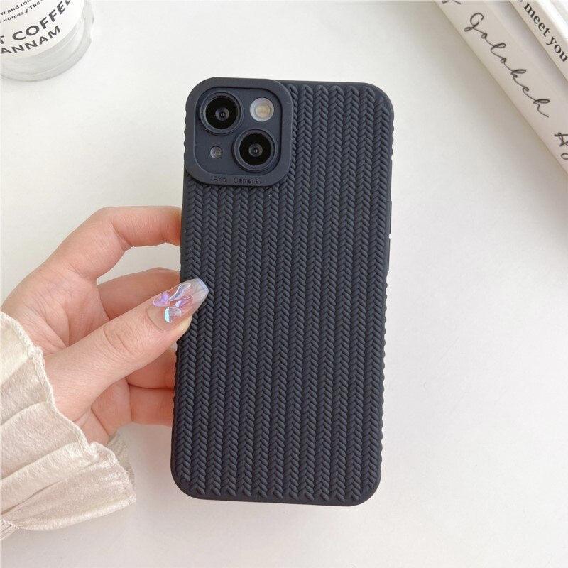 Coque Aspect Tissé Minimale pour iPhone 15 Plus - Coque Wiqeo 10€-15€, Coque, iPhone 15 Plus Wiqeo, Déstockeur de Coques Pour iPhone