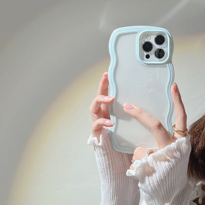Coque Bordures Déformées pour iPhone 14 Plus - Bleu Clair