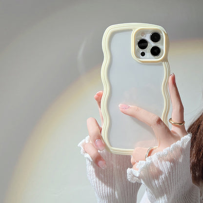 Coque Bordures Déformées pour iPhone 14 Plus - Jaune