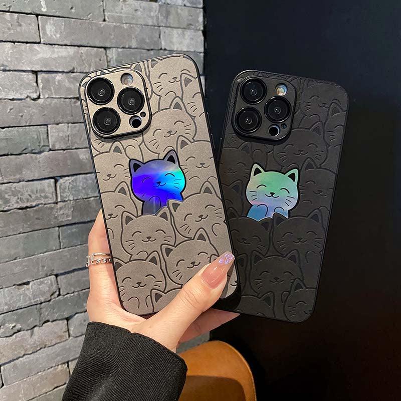 Coque Chat Coloré Aspect Cuir pour iPhone 13 Pro Max - Coque Wiqeo 15€-20€, Coque, Cuir, iPhone 13 Pro Max Wiqeo, Déstockeur de Coques Pour iPhone