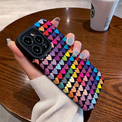 Coque Cœurs Colorés en Silicone pour iPhone 15 Plus - Coque Wiqeo 10€-15€, Coque, iPhone 15 Plus, Silicone Wiqeo, Déstockeur de Coques Pour iPhone
