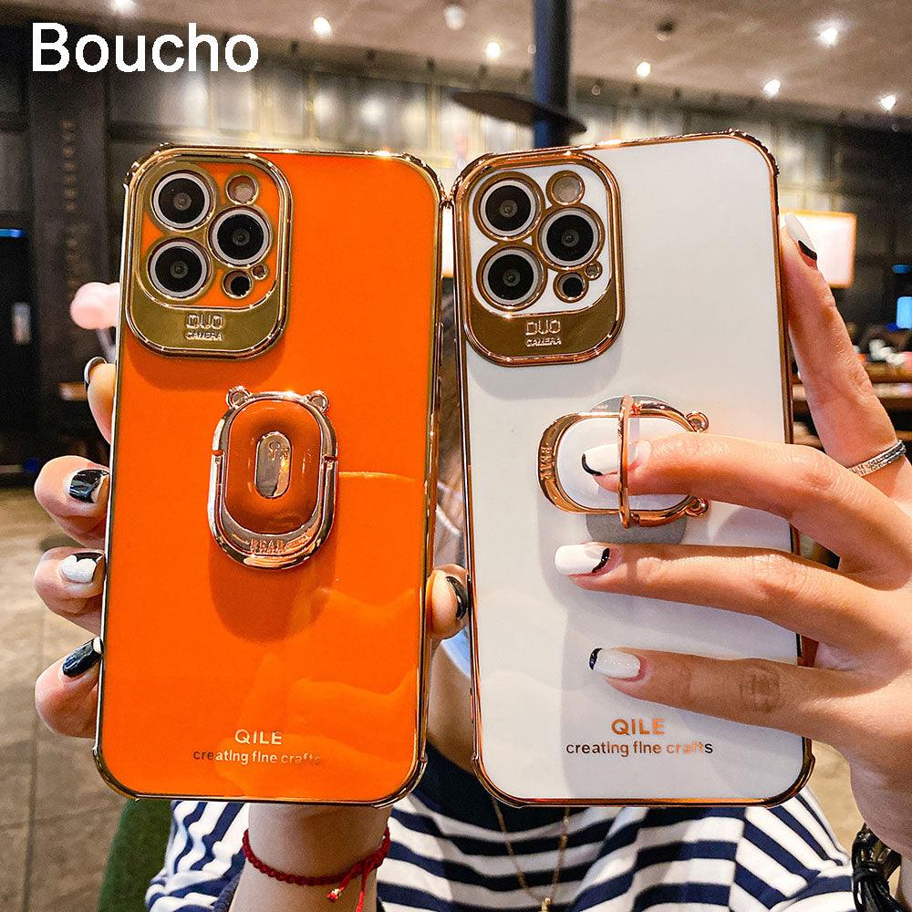 Coque de Luxe Galvanisée avec Anneau de Support pour iPhone 13 Pro Max - Coque Wiqeo 10€-15€, Coque, iPhone 13 Pro Max, Support Wiqeo, Déstockeur de Coques Pour iPhone