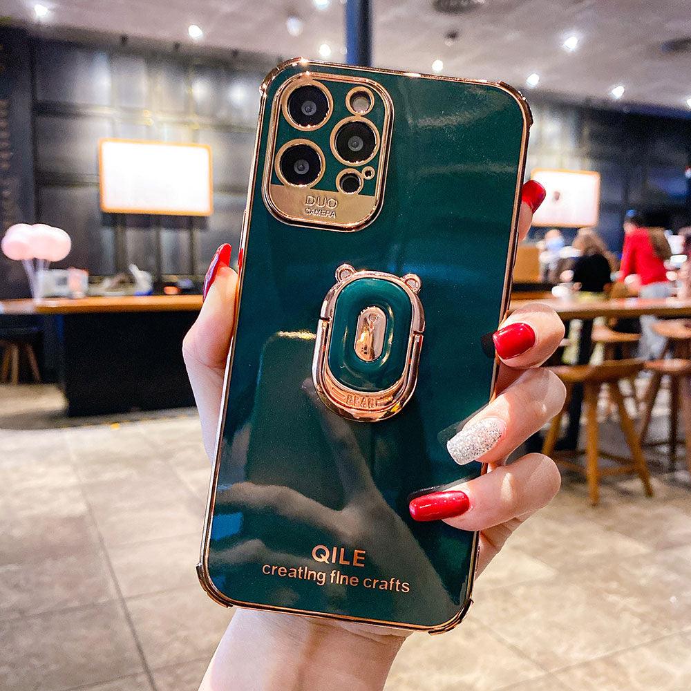 Coque de Luxe Galvanisée avec Anneau de Support pour iPhone 13 Pro Max - Coque Wiqeo 10€-15€, Coque, iPhone 13 Pro Max, Support Wiqeo, Déstockeur de Coques Pour iPhone