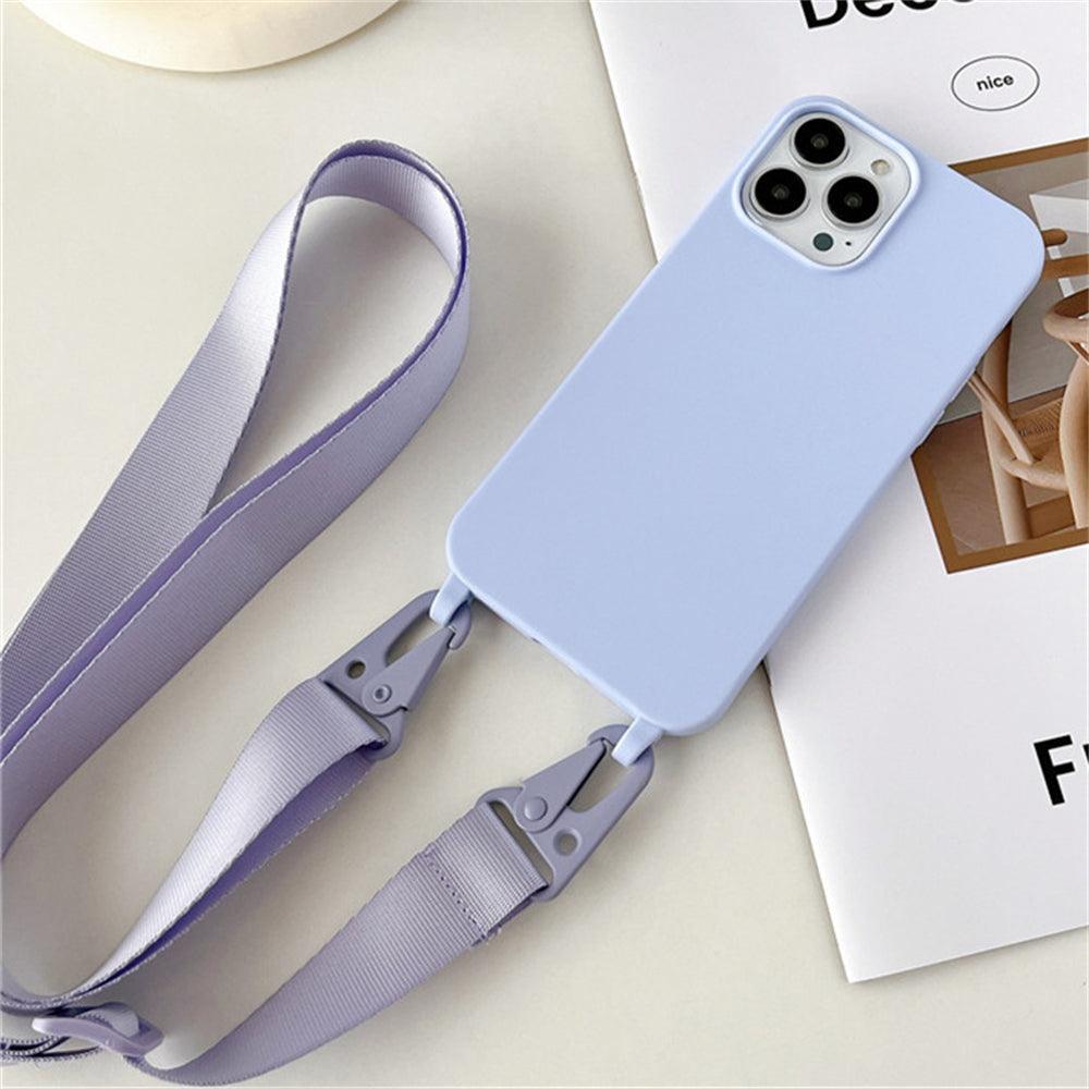 Coque en Silicone avec Sangle pour iPhone 15 Plus - Coque Wiqeo 15€-20€, Chaine, Coque, iPhone 15 Plus, Silicone Wiqeo, Déstockeur de Coques Pour iPhone