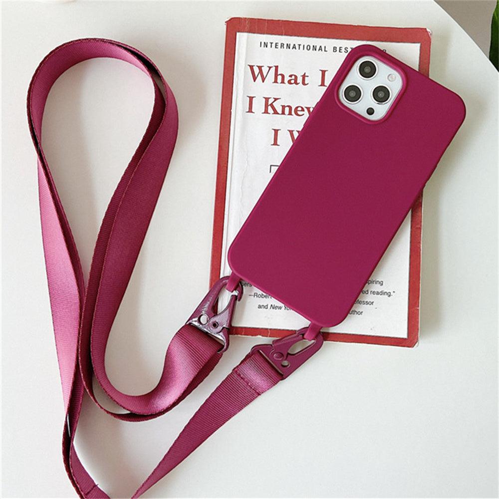 Coque en Silicone avec Sangle pour iPhone 15 Plus - Coque Wiqeo 15€-20€, Chaine, Coque, iPhone 15 Plus, Silicone Wiqeo, Déstockeur de Coques Pour iPhone