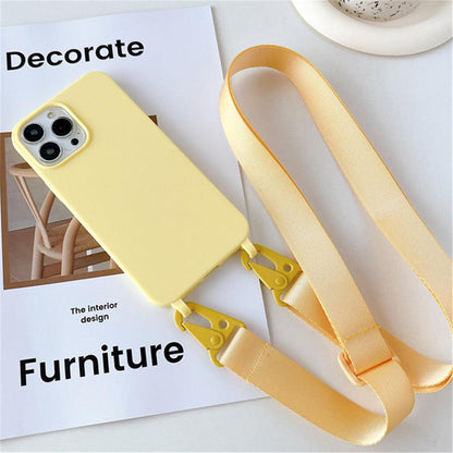 Coque en Silicone avec Sangle pour iPhone 15 Plus - Coque Wiqeo 15€-20€, Chaine, Coque, iPhone 15 Plus, Silicone Wiqeo, Déstockeur de Coques Pour iPhone