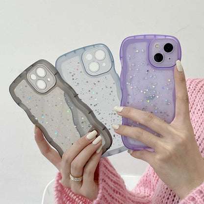Coque en Vagues Transparente pour iPhone 15 - Coque Wiqeo 10€-15€, Coque, iPhone 15, Scintillante, Silicone, Transparente Wiqeo, Déstockeur de Coques Pour iPhone