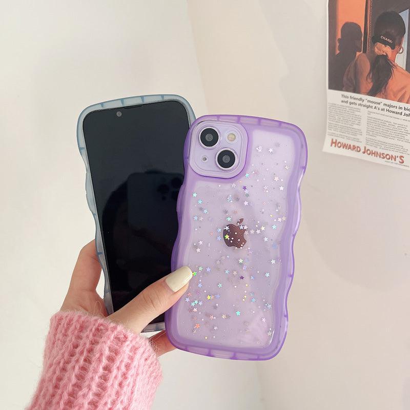 Coque en Vagues Transparente pour iPhone 15 - Coque Wiqeo 10€-15€, Coque, iPhone 15, Scintillante, Silicone, Transparente Wiqeo, Déstockeur de Coques Pour iPhone