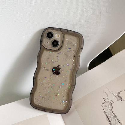 Coque en Vagues Transparente pour iPhone 15 - Coque Wiqeo 10€-15€, Coque, iPhone 15, Scintillante, Silicone, Transparente Wiqeo, Déstockeur de Coques Pour iPhone