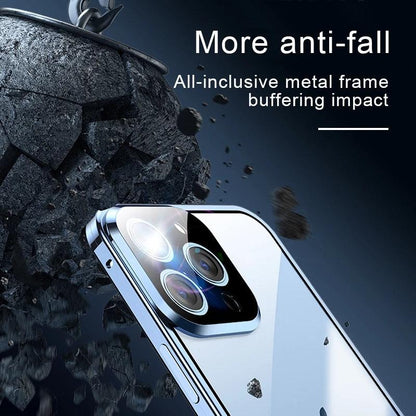 Coque en Verre Double Face Magnétique pour iPhone 14 Pro - Coque Wiqeo 15€-20€, Coque, iPhone 14 Pro, Métal, Transparente Wiqeo, Déstockeur de Coques Pour iPhone