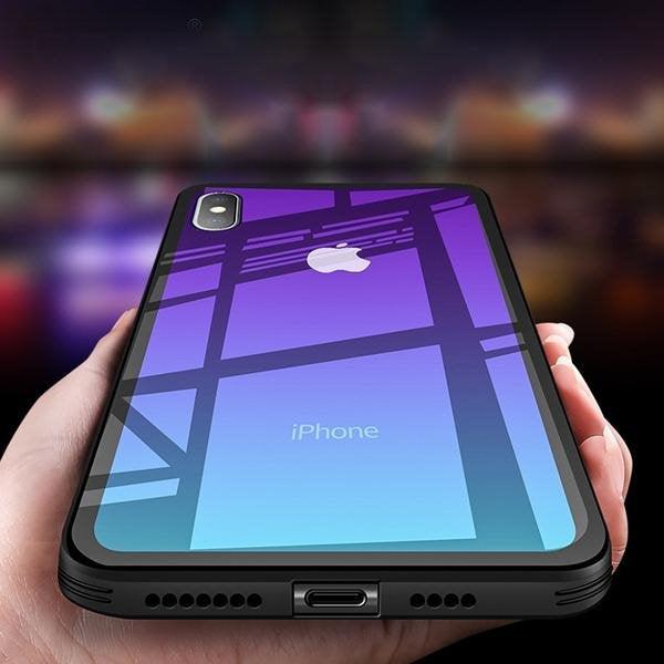 Coque en verre trempé transparent aux couleurs dégradées pour iPhone 7 - 