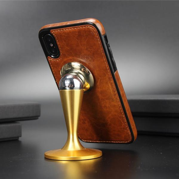 Coque luxueuse en cuir cousu accrochable à l'aimant magnétique pour iPhone  X, Wiqeo, Déstockeur de Coques Pour iPhone