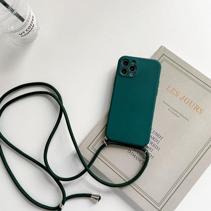 Coque Minimaliste en Silicone avec Sangle pour iPhone 15 Plus - Coque Wiqeo 10€-15€, Chaine, Coque, iPhone 15 Plus, Silicone Wiqeo, Déstockeur de Coques Pour iPhone