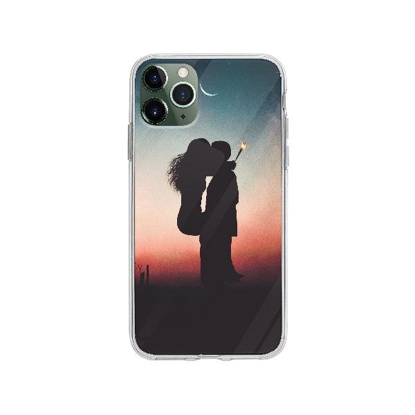 Coque Couple S'embrasse Sous La Lune pour iPhone 11 Pro Max - Transparent