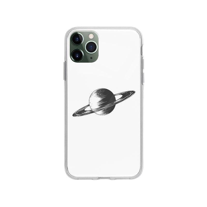 Coque Saturne Monochrome pour iPhone 11 Pro Max - Coque Wiqeo 10€-15€, Espace, Illustration, iPhone 11 Pro Max, Oriane G Wiqeo, Déstockeur de Coques Pour iPhone