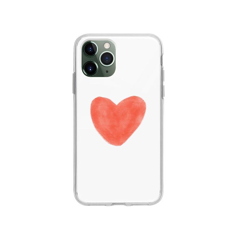 Coque Coeur En Aquarelle pour iPhone 11 Pro - Coque Wiqeo 10€-15€, Coeurs, Illustration, iPhone 11 Pro, Lydie T Wiqeo, Déstockeur de Coques Pour iPhone