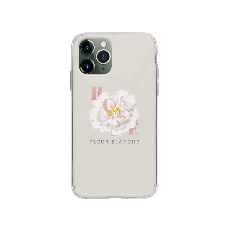 Coque Fleur Blanche pour iPhone 11 Pro - Coque Wiqeo 10€-15€, Delphine A, Fleur, Illustration, iPhone 11 Pro Wiqeo, Déstockeur de Coques Pour iPhone